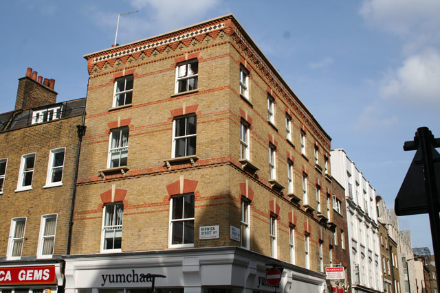 A retained facade in central London